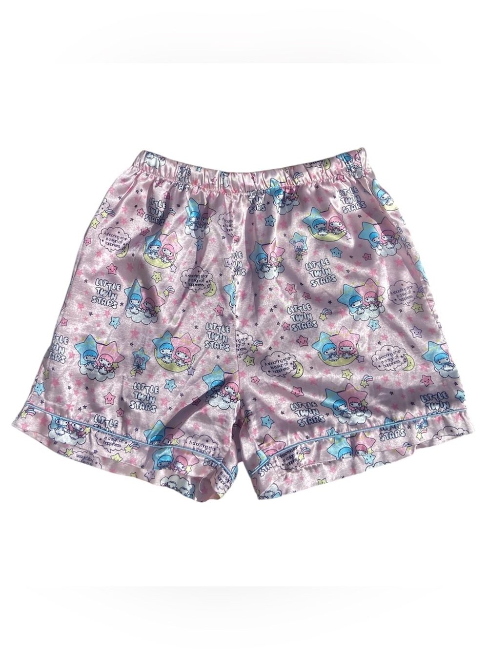 Sanrio Little Twin Stars Pink and Blue Satin Lounge Shorts